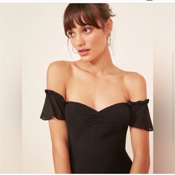 Reformation Butterfly Smooth Georgette Lined Black Dress 4 Wedding MINT $298 - Picture 4 of 14